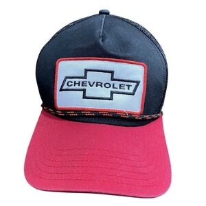 Vintage Chevy‎ Chevrolet Hat Cap Strap Back Cruisin Sports Rope USA Black Red
